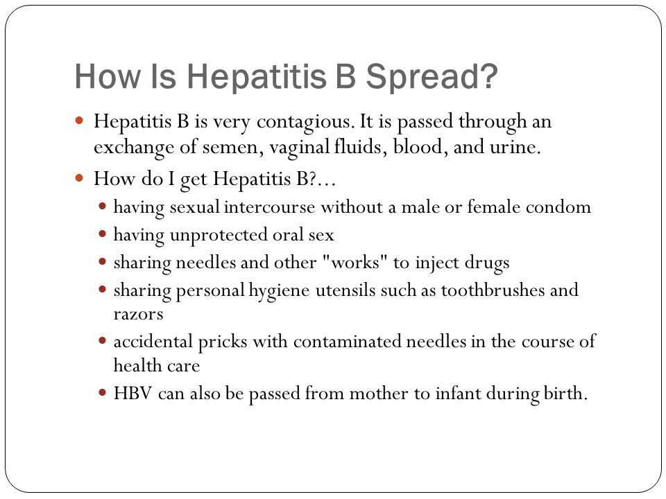 Hepatitas b from oral sex