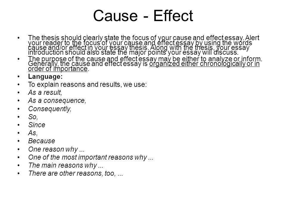 cause and effect essay introduction