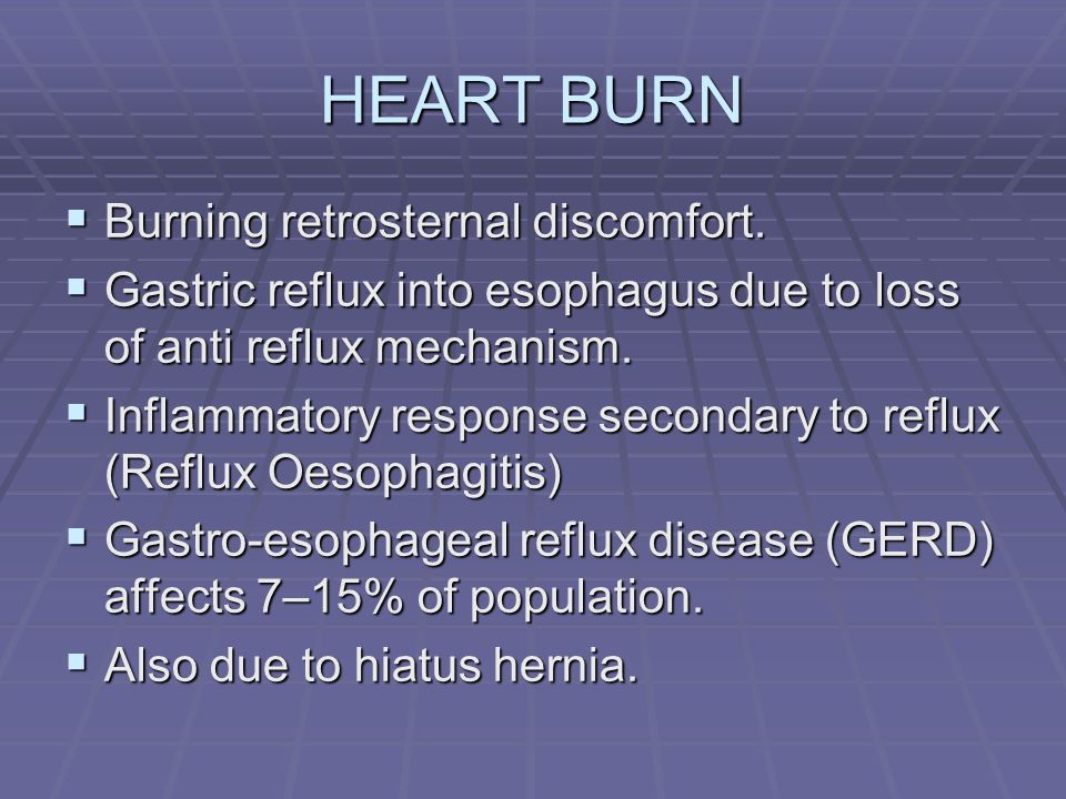 Esophagus and burning feeling