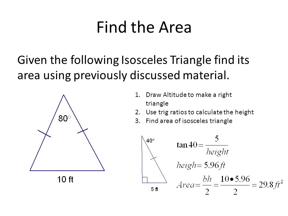Equilateral Triangle Area Equation Talkchannels Regular Polygons Finding Area Isosceles Triangles 2 Sides