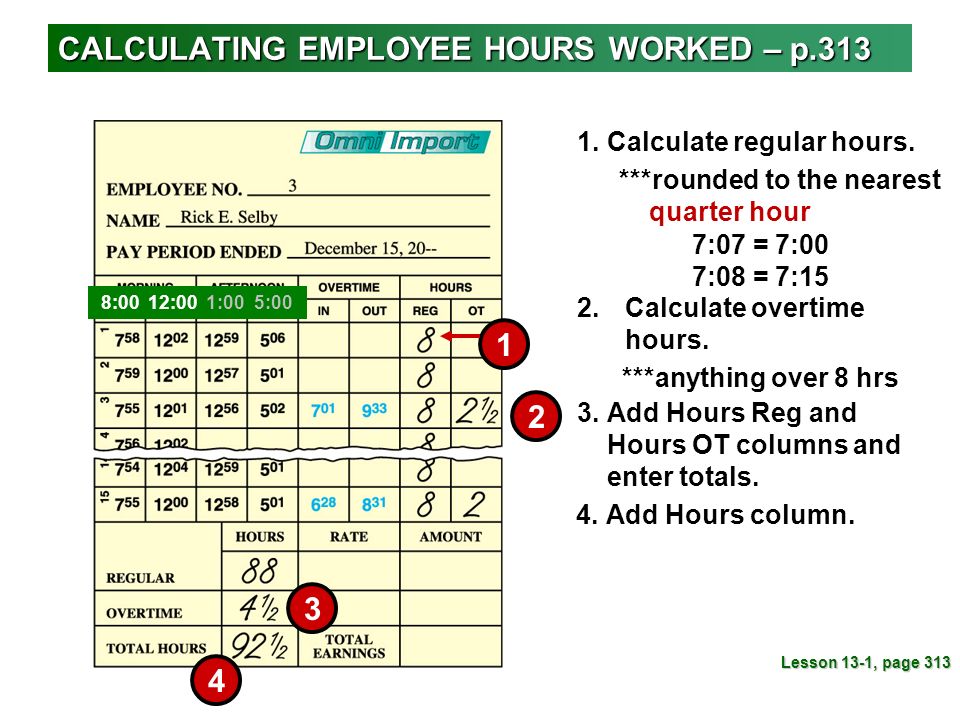 calculate time card
