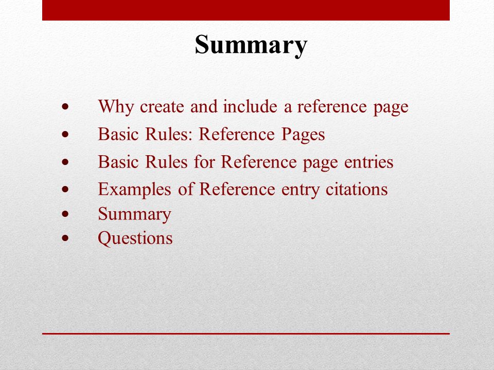 examples of reference pages