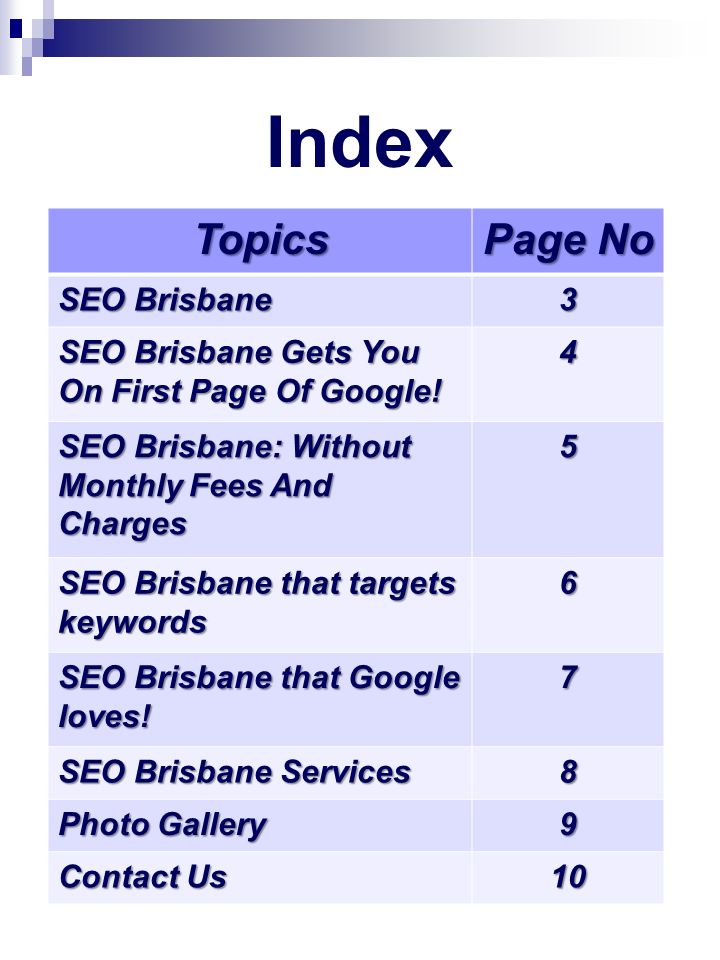 Index Topics Page No SEO Brisbane 3 SEO Brisbane Gets You On First Page Of Google.