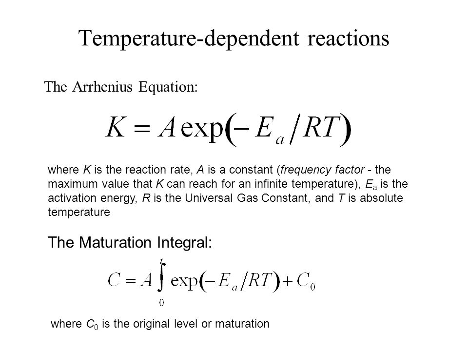 Temperature Dependent Reactions The Arrhenius Equation Where K Is 1 Temperature Dependent Reactions The Arrhenius Equation