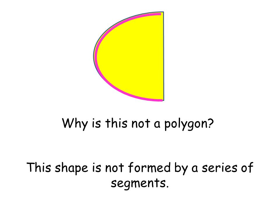 Why is this not a polygon This shape is not formed by a series of segments.