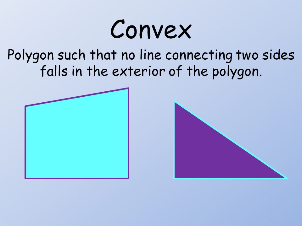 Convex Polygon such that no line connecting two sides falls in the exterior of the polygon.