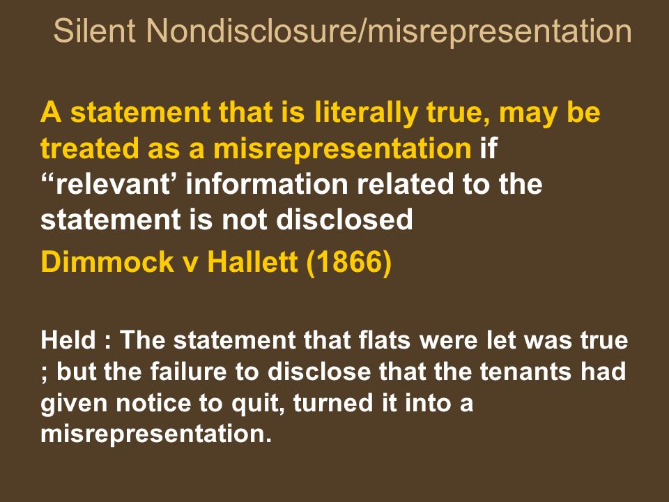 contract law misrepresentation contract law misrepresentation