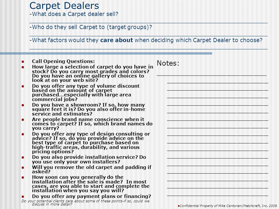 Carpet Dealers -What does a Carpet dealer sell.