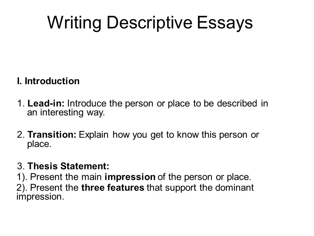 Descriptive Essays About A Person