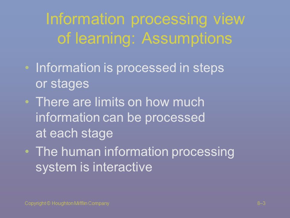 stages of learning and information processing stages of learning and information processing