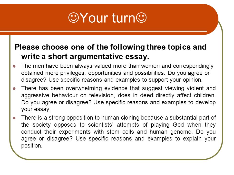 Example For Argumentative Essay