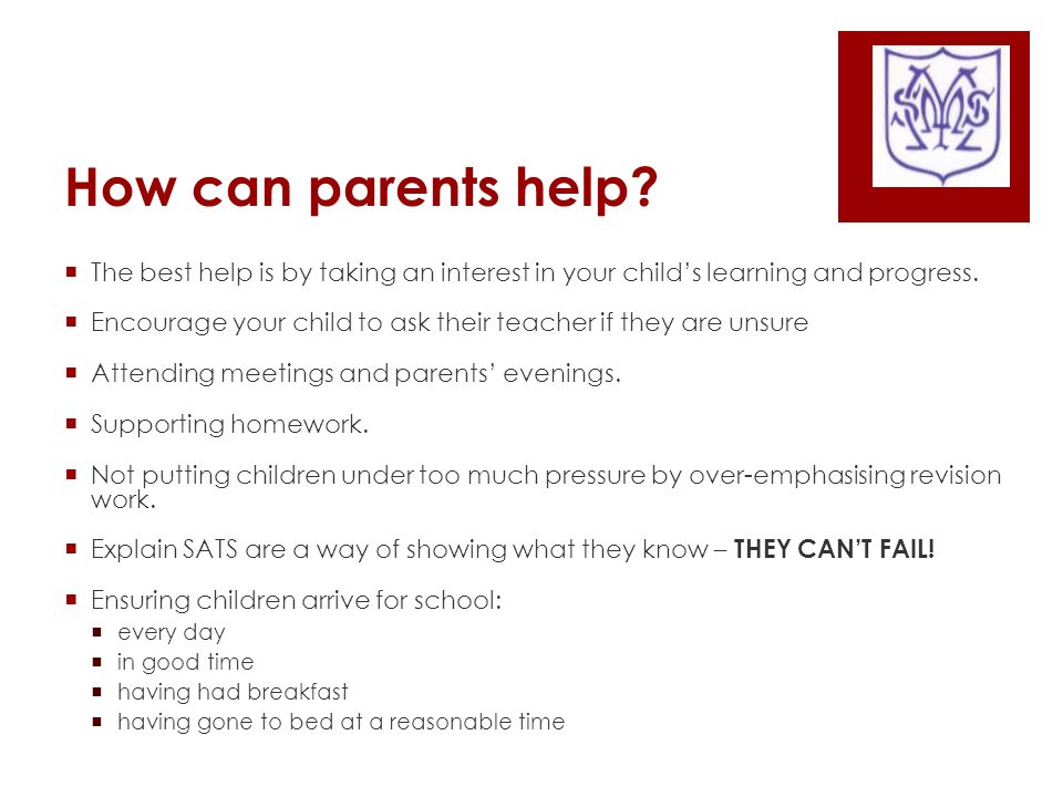 How can parents help.
