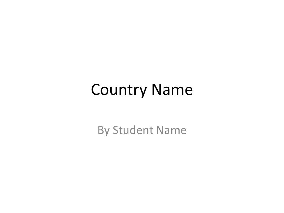 Country Name By Student Name