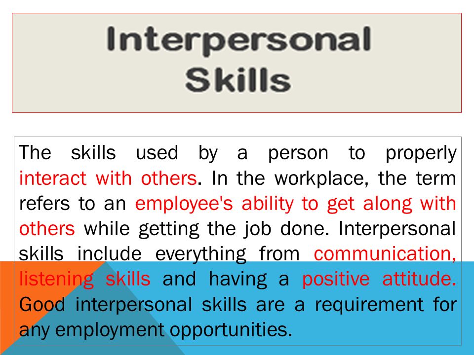 interpersonal skills in the workplace