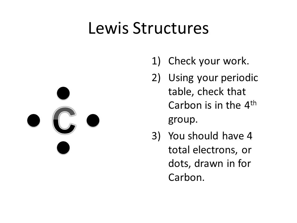 Lewis Structures 1)Check your work.
