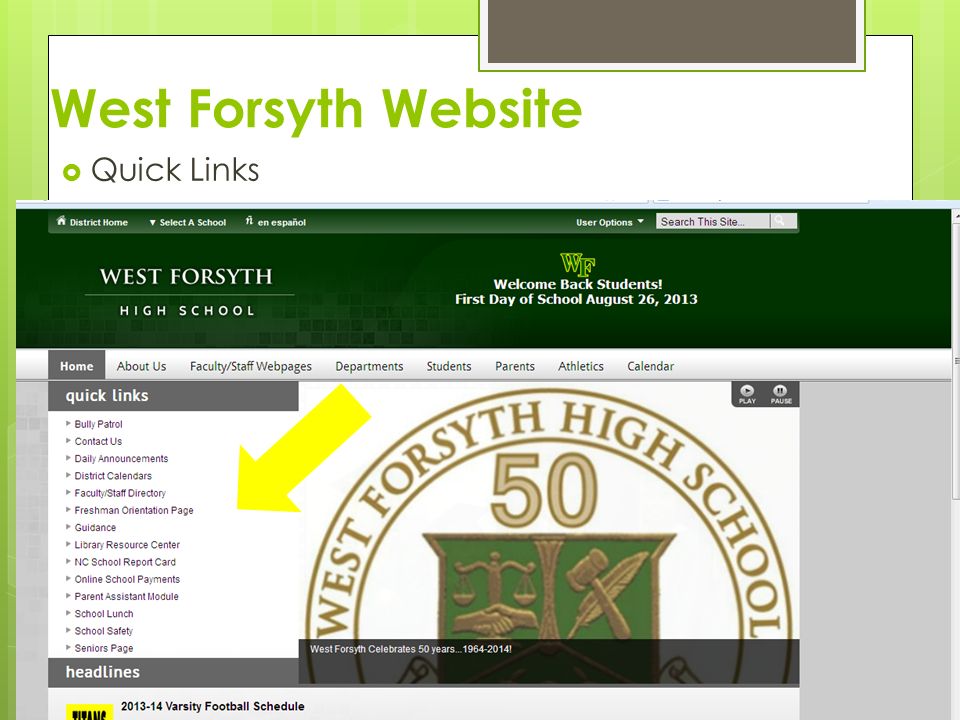 West Forsyth Website  Quick Links