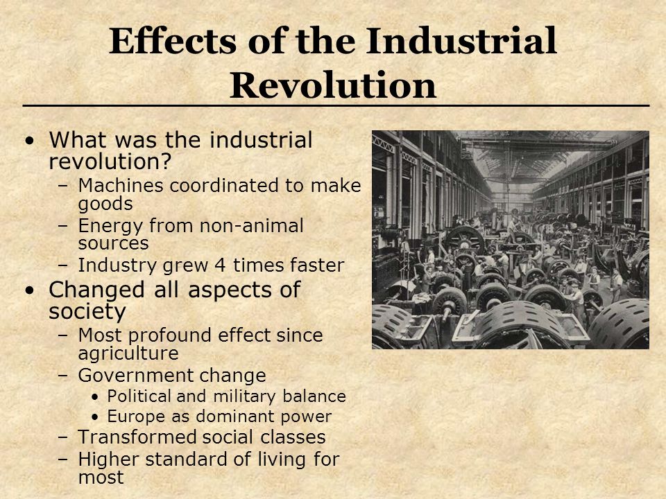 effects of the industrial revolution
