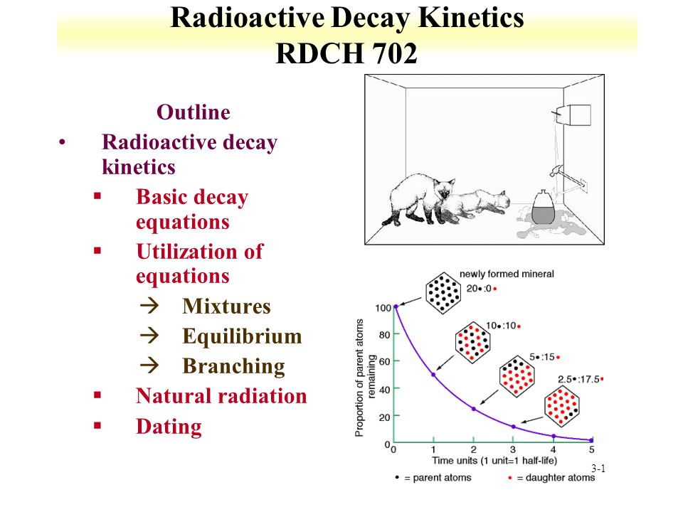 3 1 Radioactive Decay Kinetics Rdch 702 Outline 1 3 Radioactive Decay Kinetics Rdch 702 Outline Basic Equations Utilization Of à mixtures à equilibrium