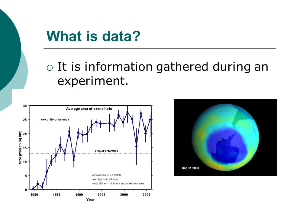 What is data  It is information gathered during an experiment.