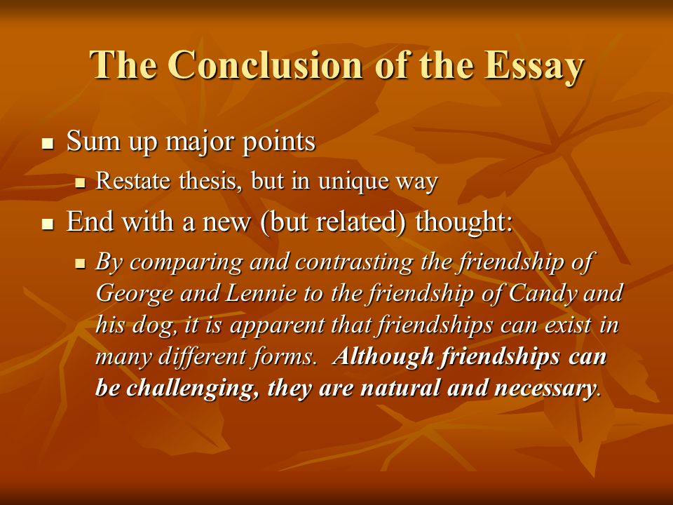 how to close a compare and contrast essay