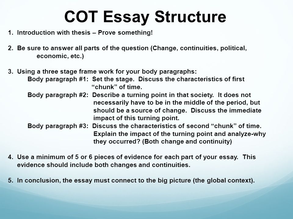 essay structuring ccot essays ap