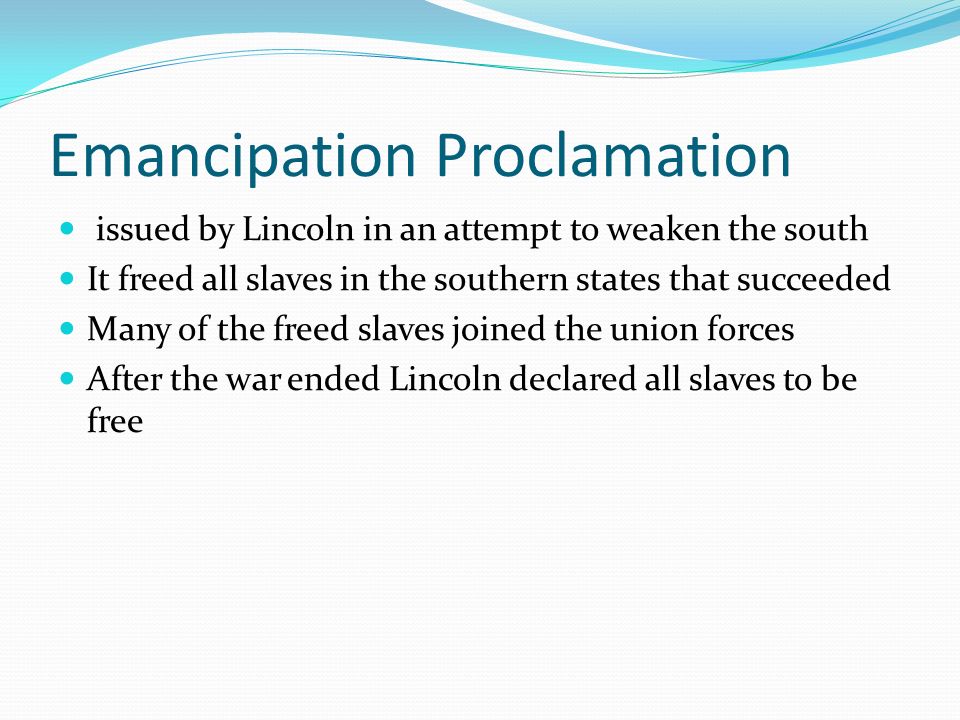 emancipation proclamation lincolns end of slavery emancipation proclamation lincolns end of slavery