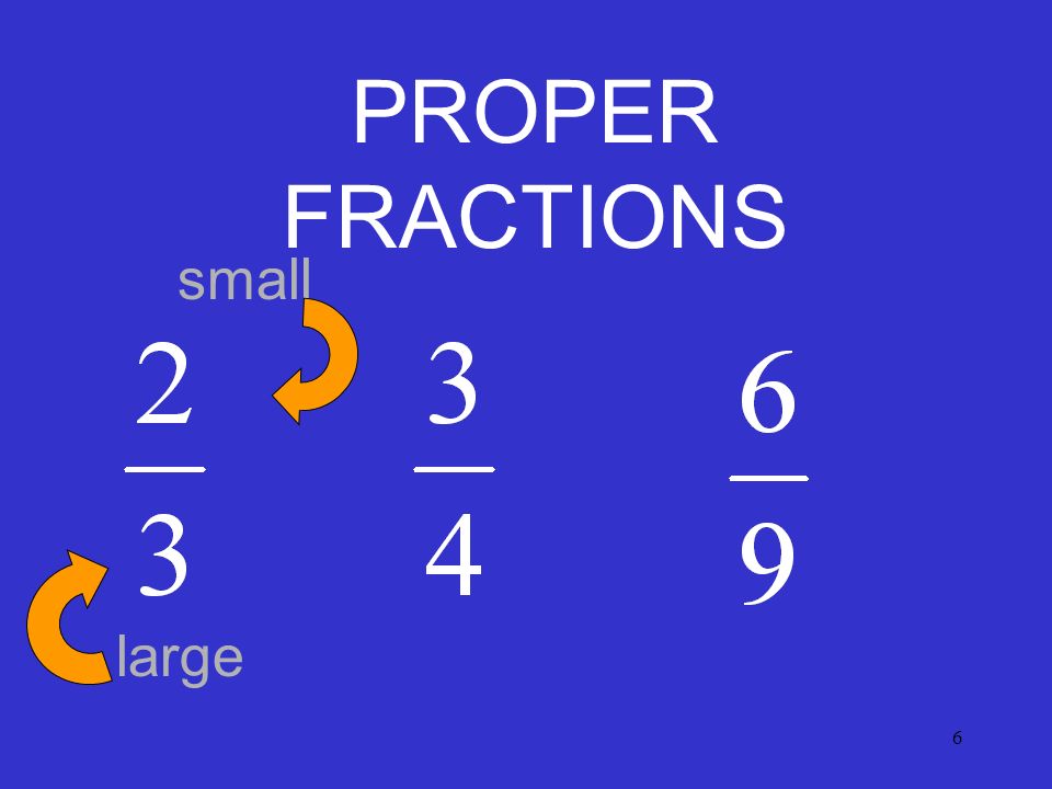 6 PROPER FRACTIONS small large