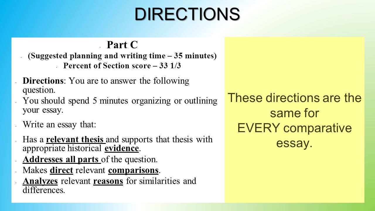 whap comparative essay part c suggested planning and writing part c suggested planning and writing time - Structure Of A Comparative Essay whap comparative essay part c suggested planning and writing part c suggested planning and writing time - Structure Of A Comparative Essay