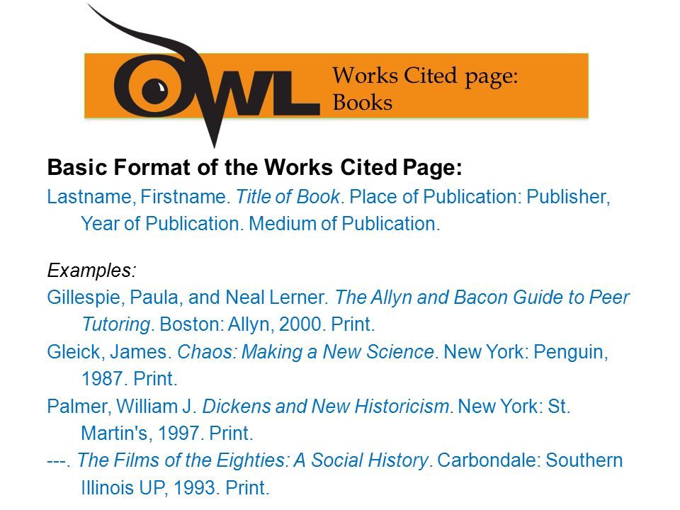 what is mla format for works cited