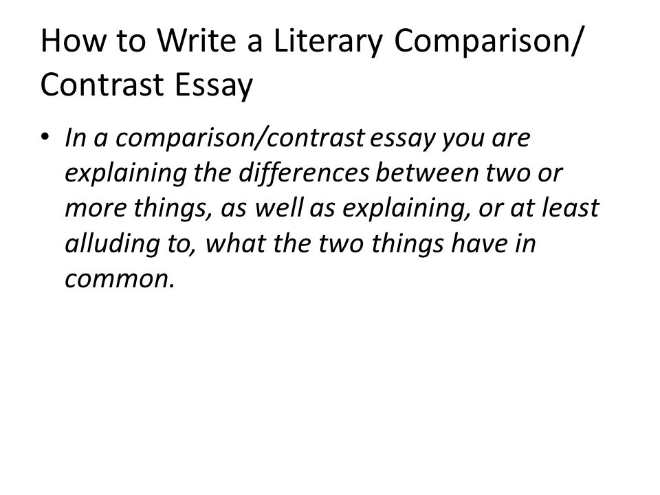 Compare contrast literature essay outline