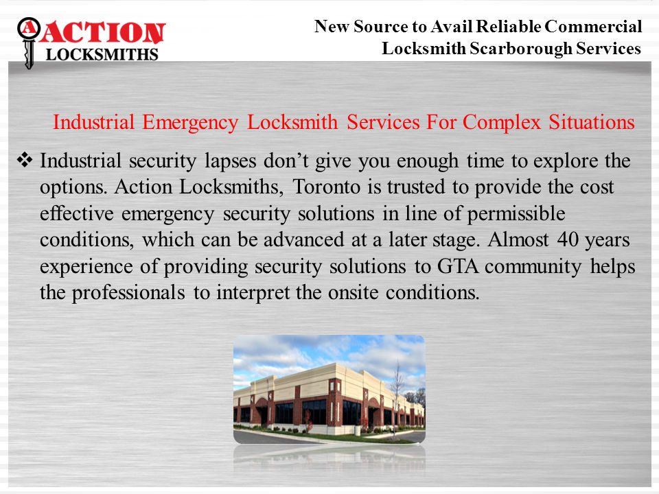 Industrial Emergency Locksmith Services For Complex Situations  Industrial security lapses don’t give you enough time to explore the options.