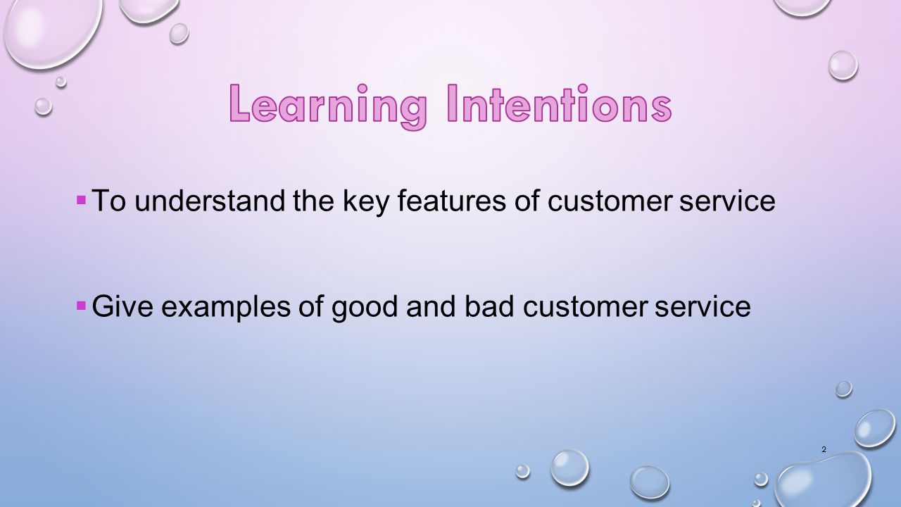 give example of good customer service