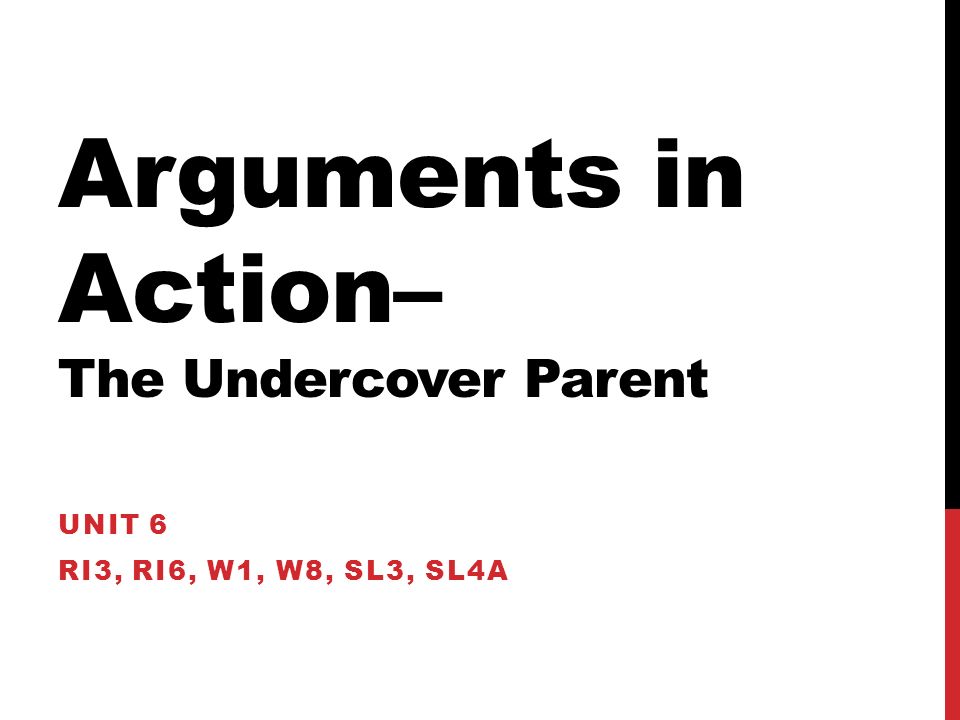 The undercover parent thesis