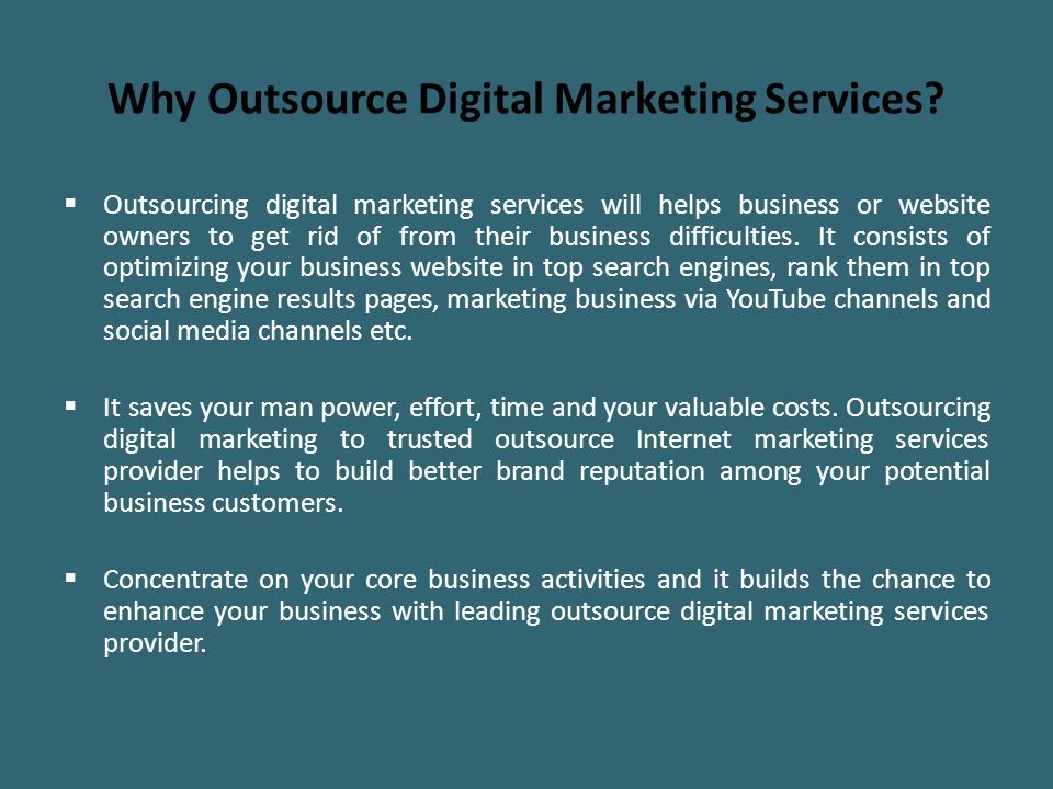 Why Outsource Digital Marketing Services.
