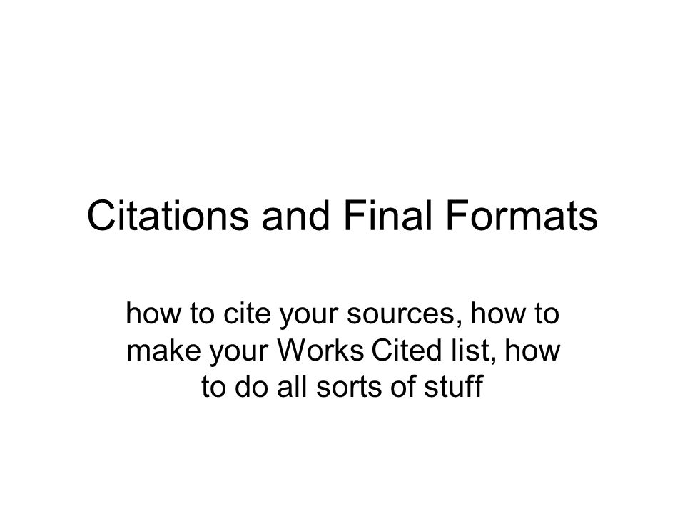 how to do a works cited