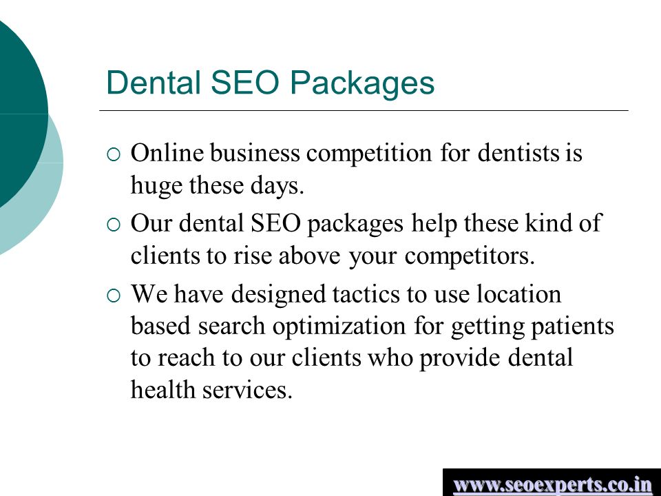 Dental SEO Packages  Online business competition for dentists is huge these days.