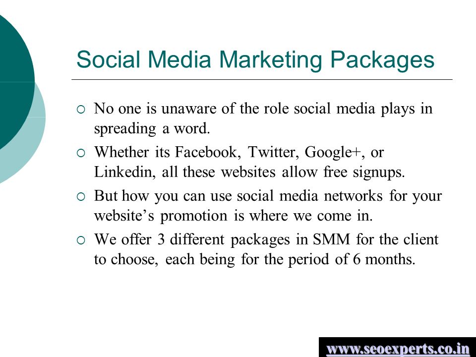 Social Media Marketing Packages  No one is unaware of the role social media plays in spreading a word.