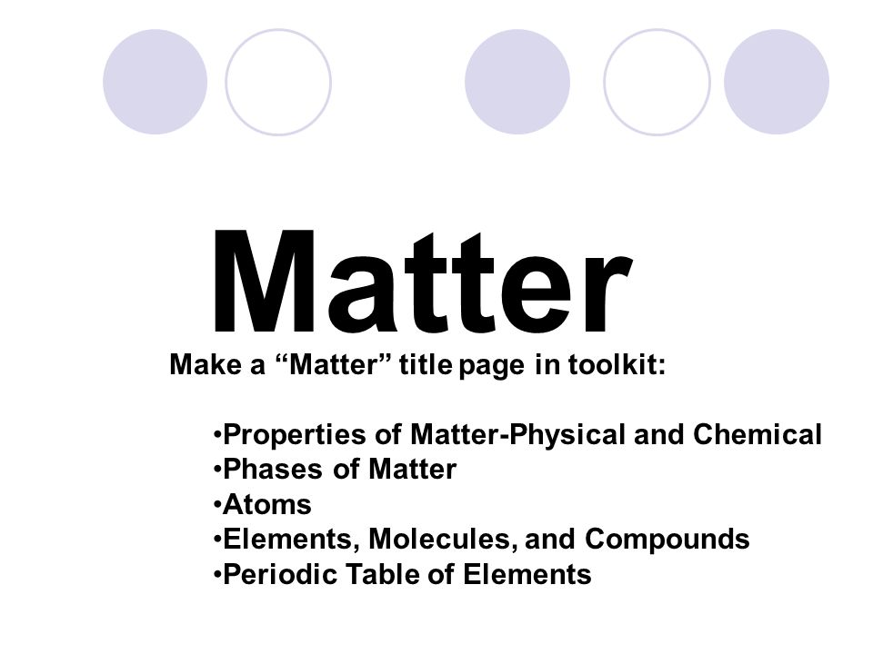 matter title page