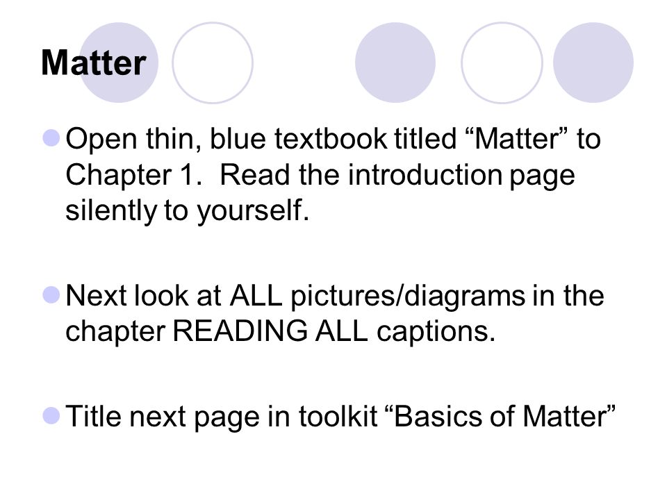 matter title page