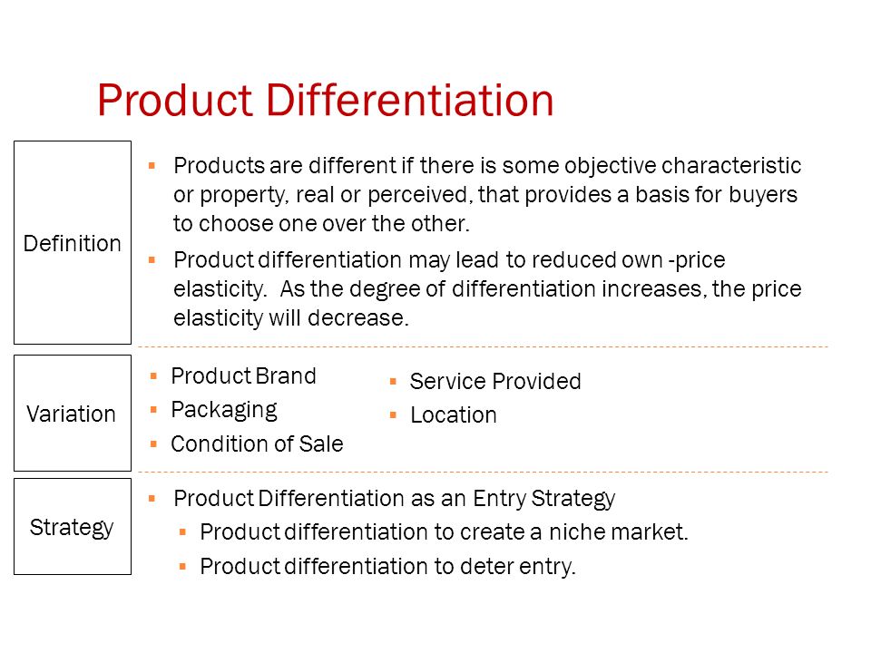 product differentiation
