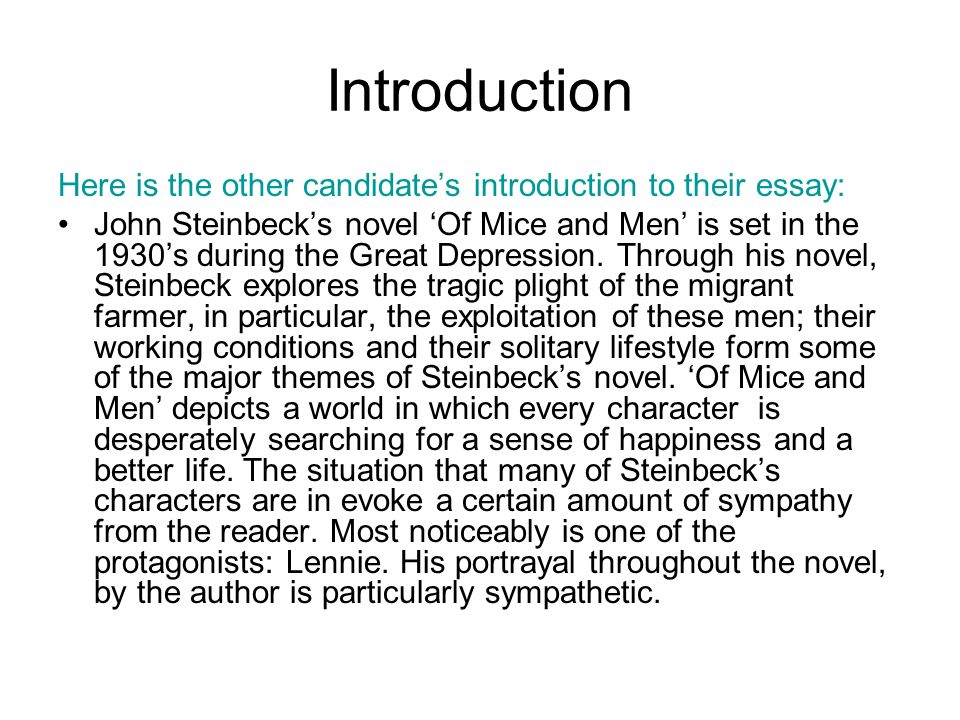 Essay Questions On Of Mice And Men