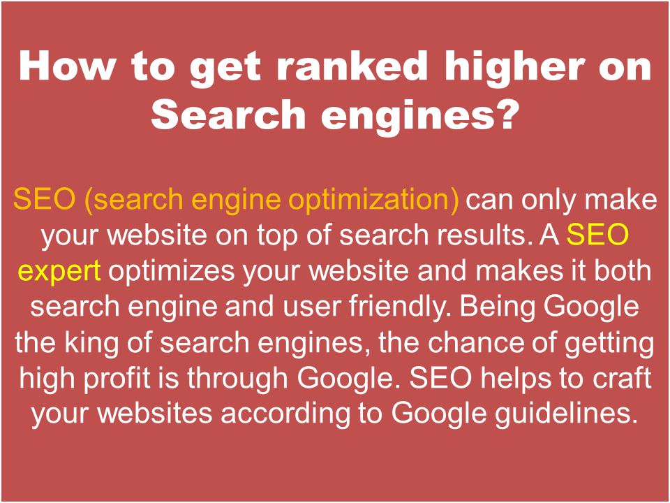 How to get ranked higher on Search engines.