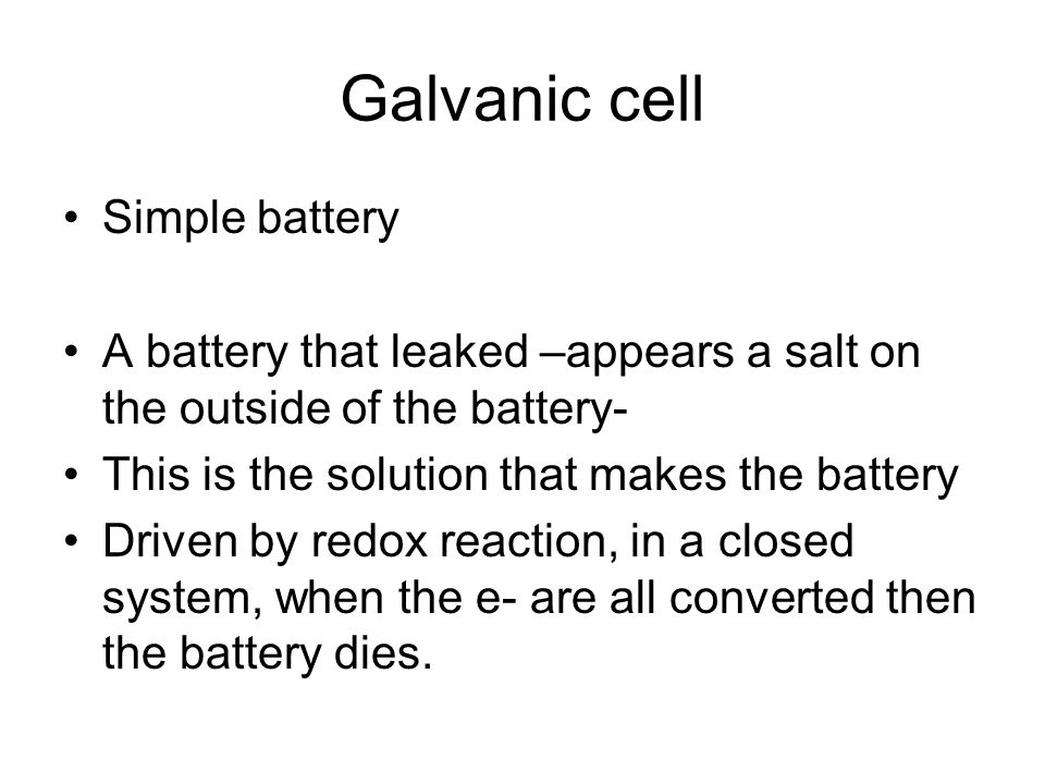 Electrochemistry Objectives Galvanic Versus Voltaic Standard 5 Galvanic