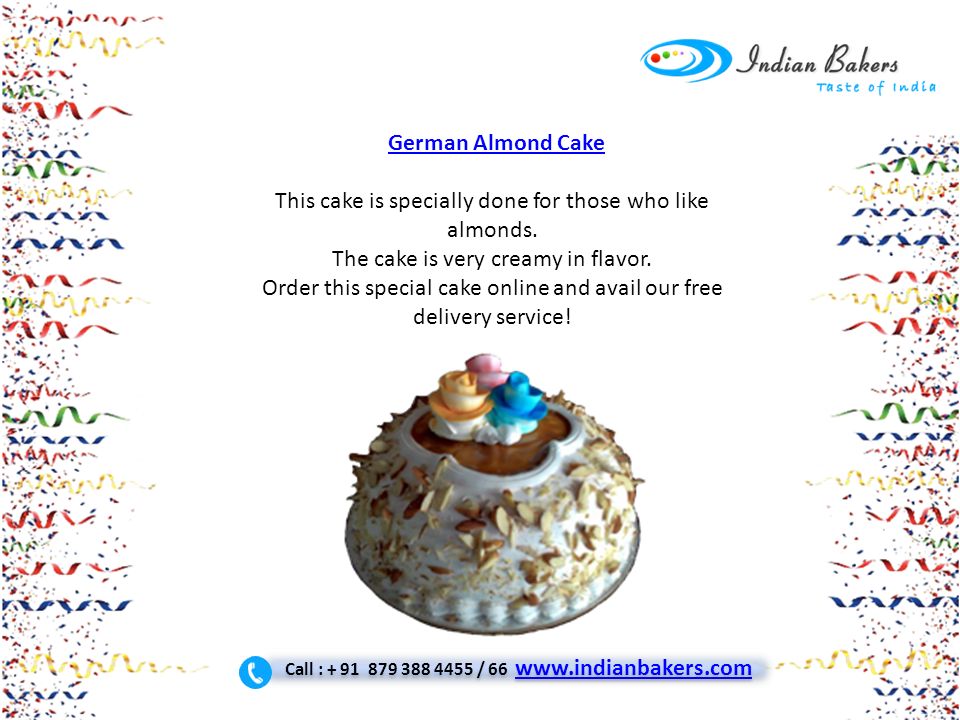 German Almond Cake This cake is specially done for those who like almonds.