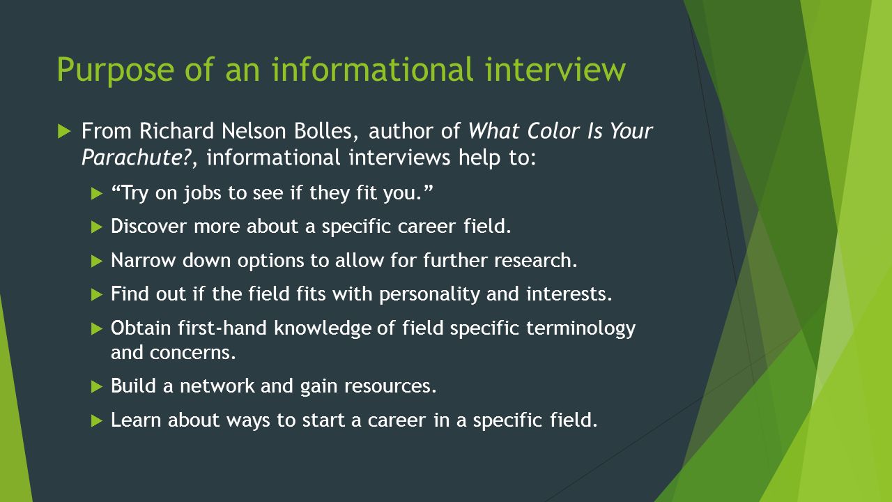 what is the goal of an informational interview