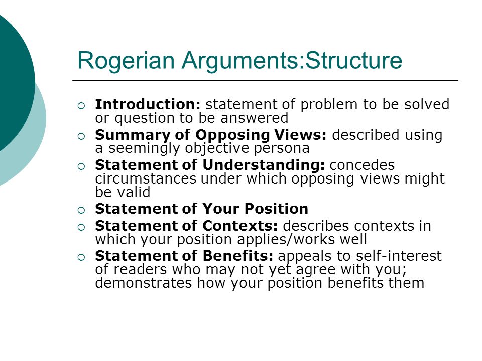 Rogerian argument essay sample