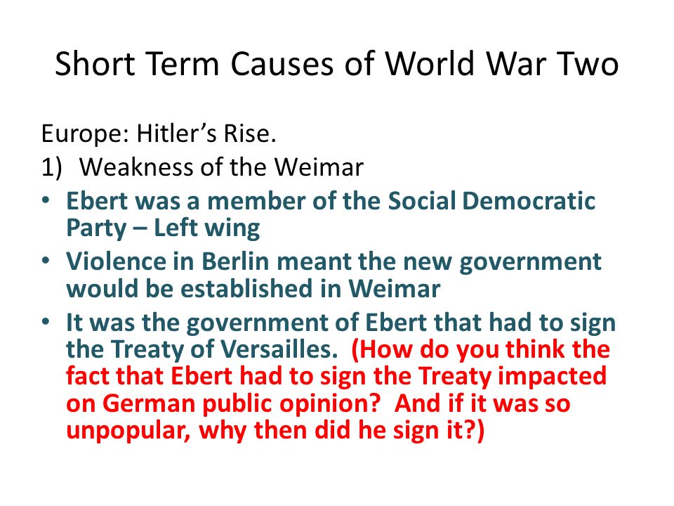 causes of world war 2
