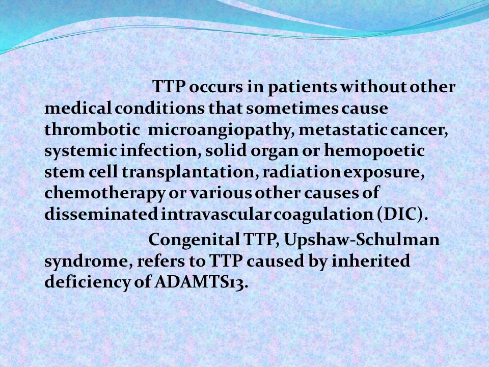 Ttp infection