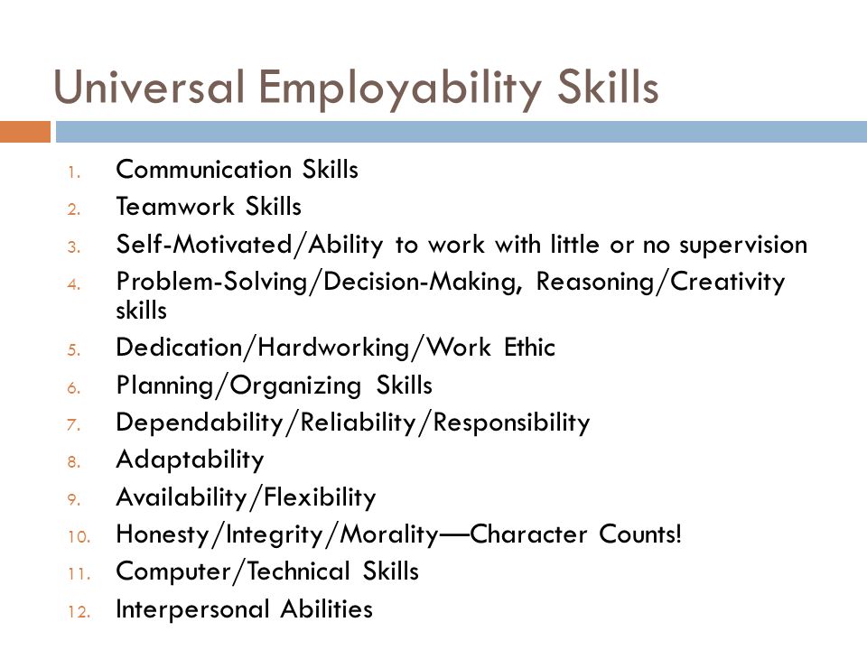 work skills and abilities
