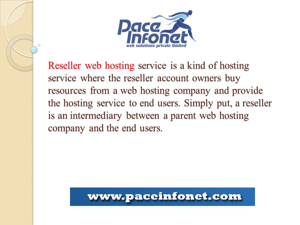 Reseller web hosting service is a kind of hosting service where the reseller account owners buy resources from a web hosting company and provide the hosting service to end users.